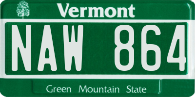 VT license plate NAW864