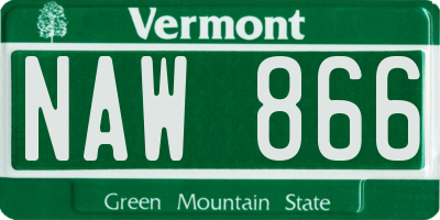 VT license plate NAW866