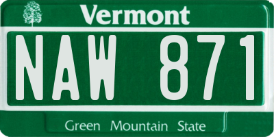 VT license plate NAW871