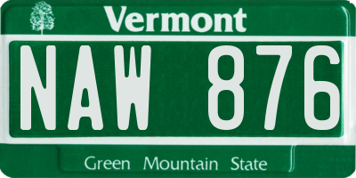 VT license plate NAW876