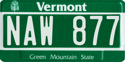 VT license plate NAW877