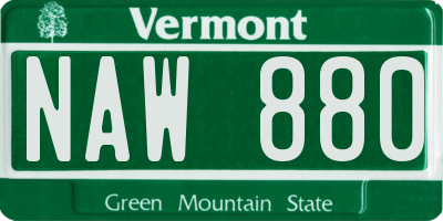 VT license plate NAW880