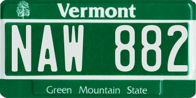 VT license plate NAW882