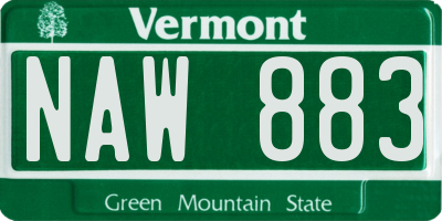 VT license plate NAW883