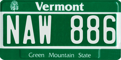 VT license plate NAW886