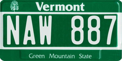 VT license plate NAW887