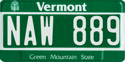 VT license plate NAW889