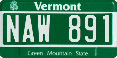VT license plate NAW891