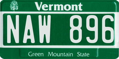 VT license plate NAW896