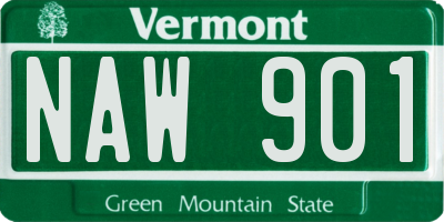 VT license plate NAW901
