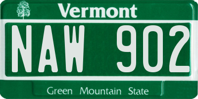 VT license plate NAW902