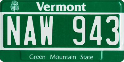 VT license plate NAW943