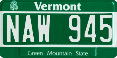 VT license plate NAW945