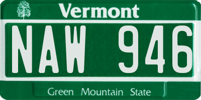 VT license plate NAW946