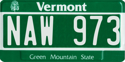 VT license plate NAW973