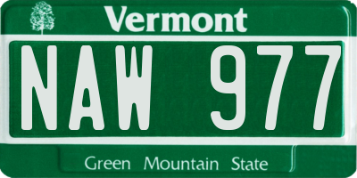 VT license plate NAW977