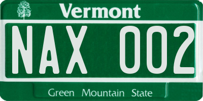 VT license plate NAX002