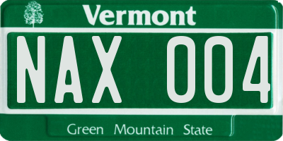 VT license plate NAX004
