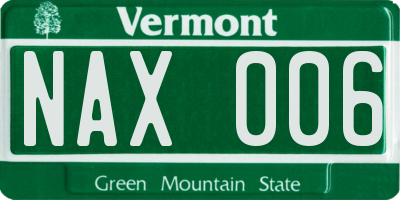 VT license plate NAX006