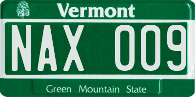 VT license plate NAX009