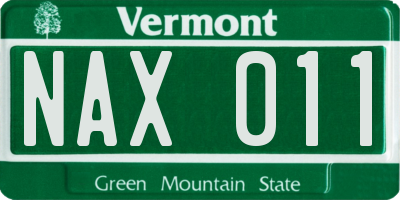 VT license plate NAX011