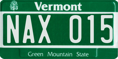 VT license plate NAX015