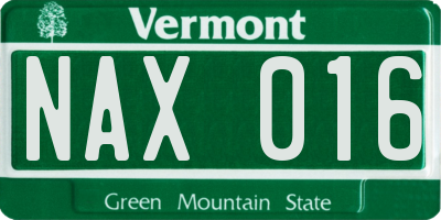 VT license plate NAX016