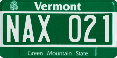 VT license plate NAX021