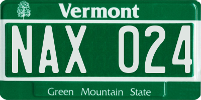VT license plate NAX024