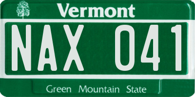 VT license plate NAX041