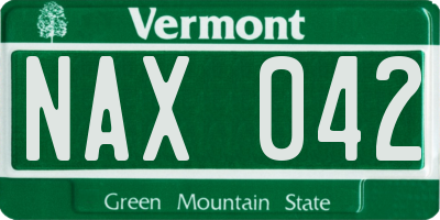 VT license plate NAX042