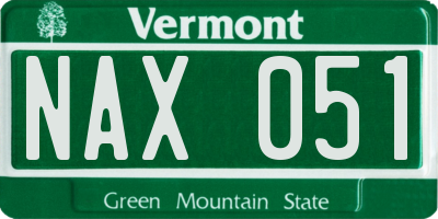 VT license plate NAX051