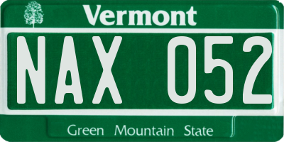 VT license plate NAX052