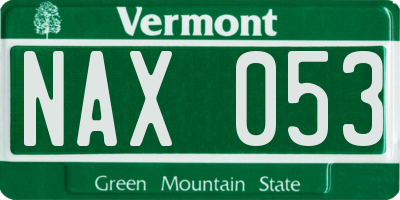 VT license plate NAX053