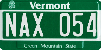 VT license plate NAX054