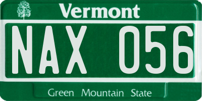 VT license plate NAX056