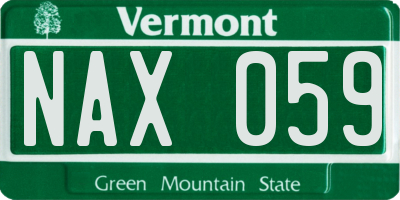 VT license plate NAX059
