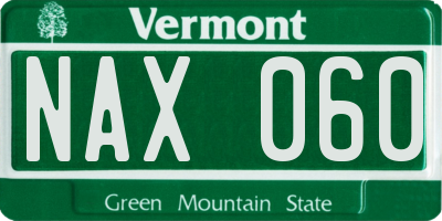 VT license plate NAX060
