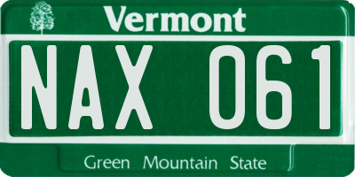 VT license plate NAX061