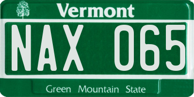 VT license plate NAX065