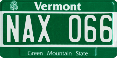 VT license plate NAX066