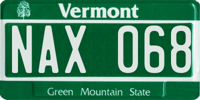 VT license plate NAX068