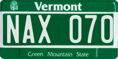 VT license plate NAX070