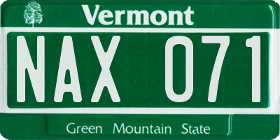 VT license plate NAX071