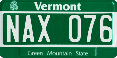 VT license plate NAX076