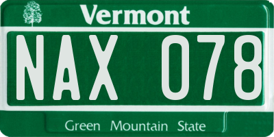 VT license plate NAX078