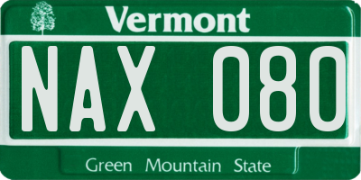 VT license plate NAX080