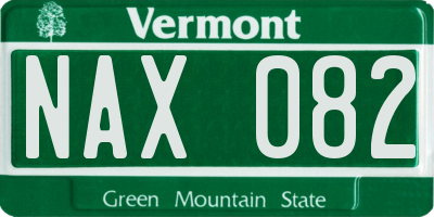 VT license plate NAX082