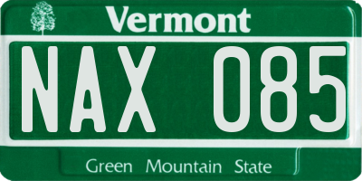 VT license plate NAX085