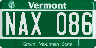 VT license plate NAX086